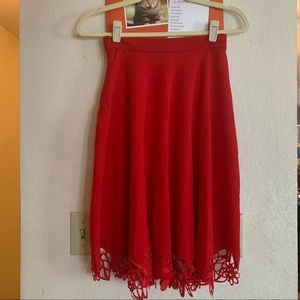 Red Midi Skirt